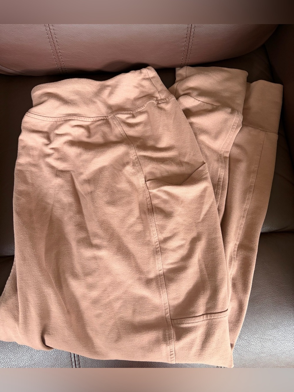 Brown Leggings with Side Pockets